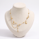 Collier étoile et lune à strass, vue de face, doré