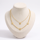 Collier étoile à strass en multirang, vue de face, doré