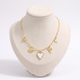 Collier charms cœur, œil et éléphant, vue de face, doré