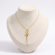 Collier pendentif cœur et perle, vue de face, doré