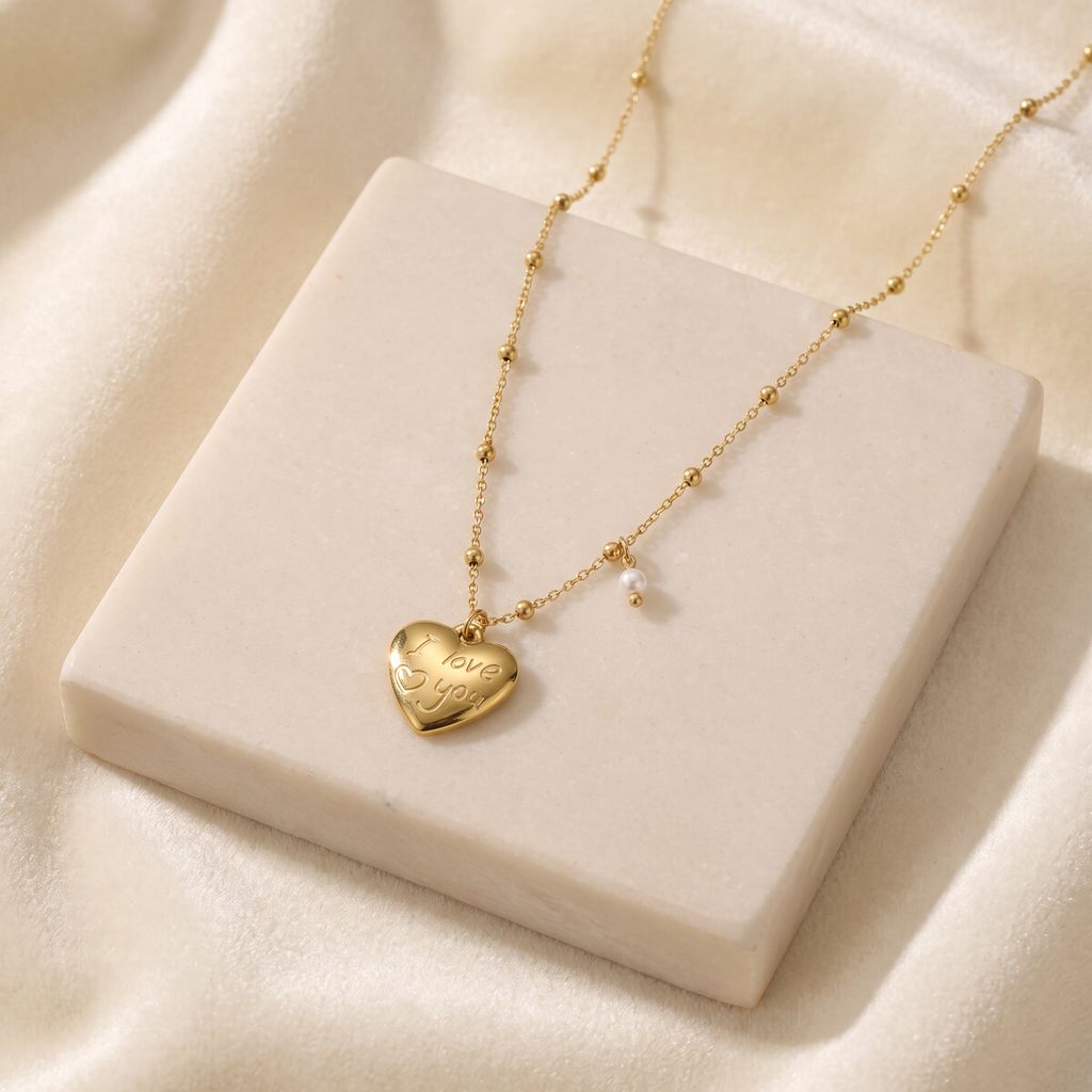 Collier cœur — Doré