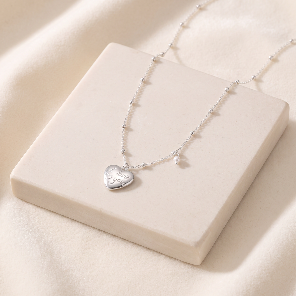 Collier cœur — Argenté