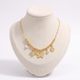Collier charms fleur et papillon, vue de face, doré