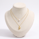 Collier poisson effet nacré double rang, vue de face, doré