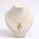 Collier long coquillage en couleurs, vue de face