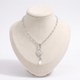 Collier cœur grosse maille, vue de face, argenté
