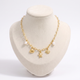 Collier charms coquillage effet nacré, vue de face, doré