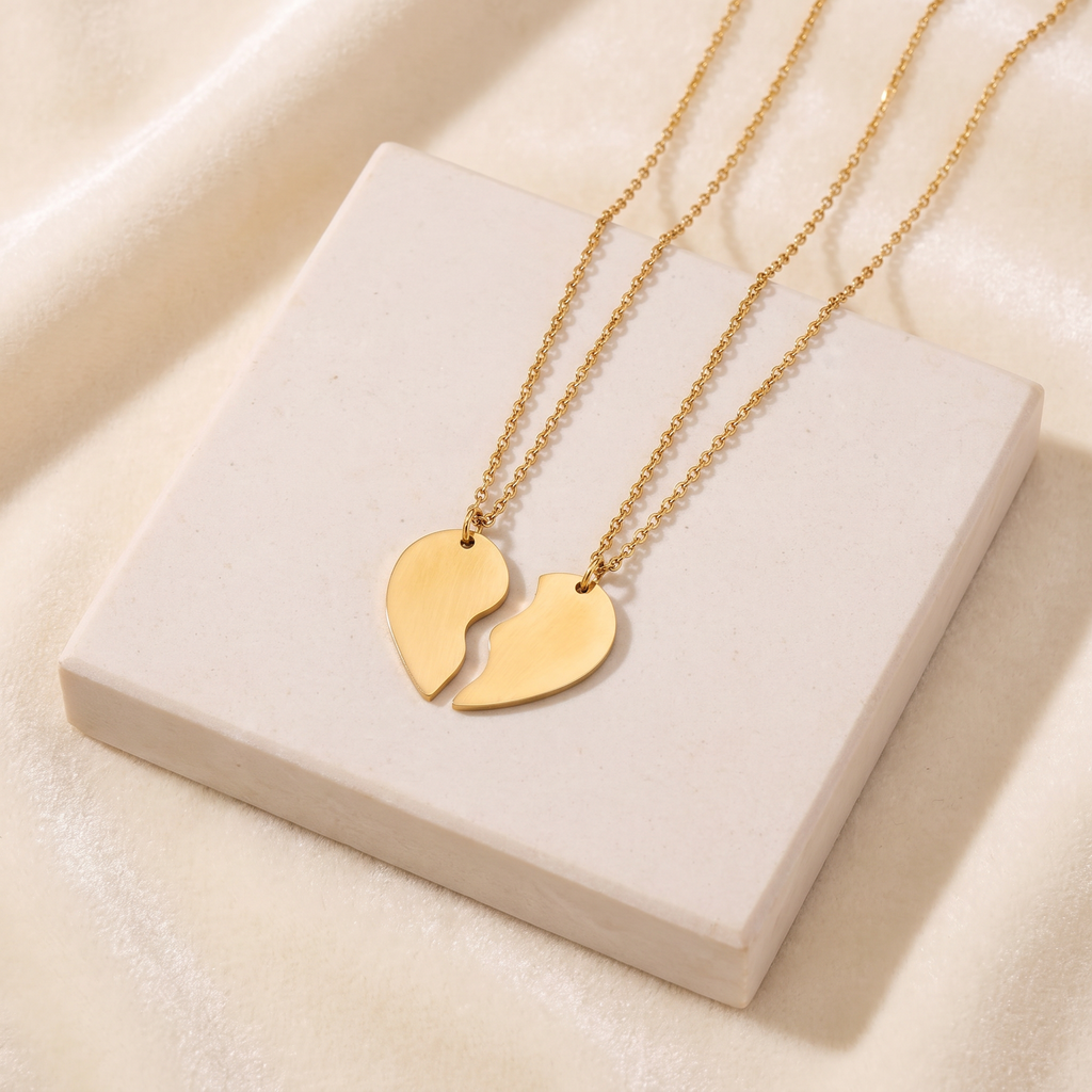 Collier cœur meilleure amie — Doré