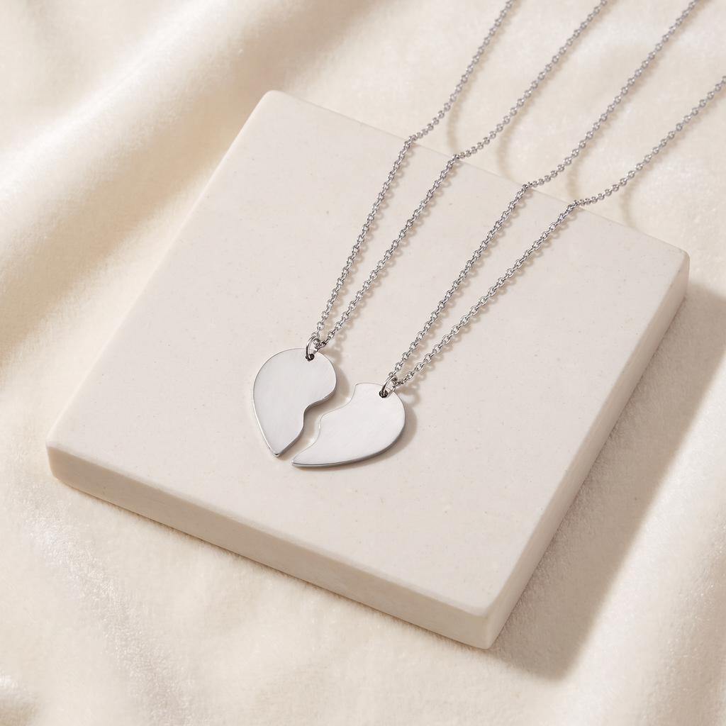 Collier cœur meilleure amie — Argenté