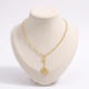 Collier soleil double rang, vue de face, doré