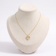 Collier cœur à strass, vue de face, doré