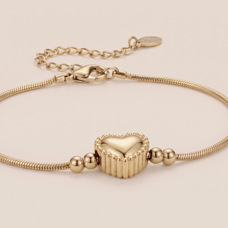 Bracelet cœur offert, finition dorée